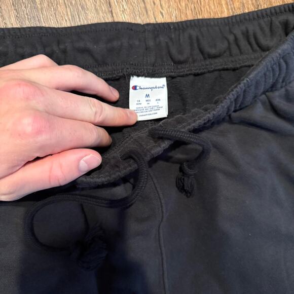 Champion Y2K Baggy Grunge Side Pockets Black Sweatpants Sz.M - Picture 2 of 7